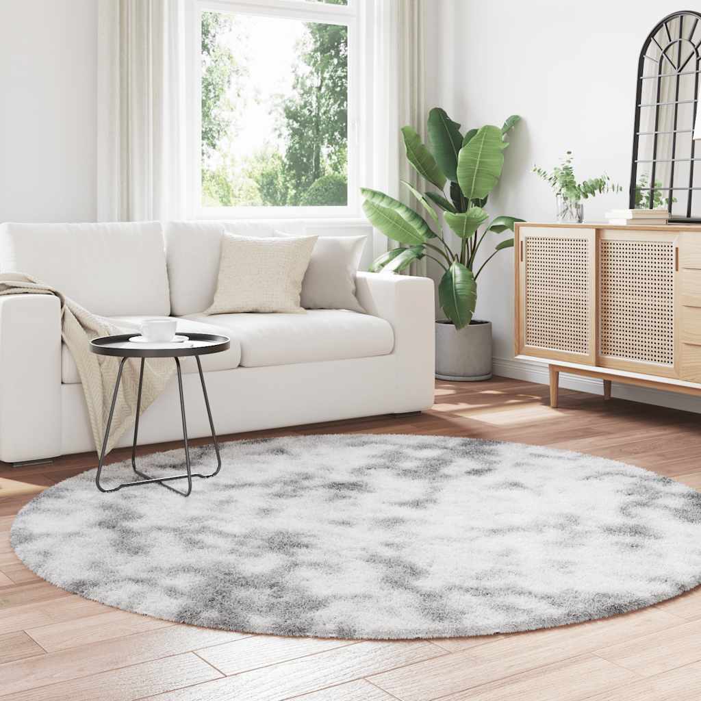 Tapete shaggy de pelo alto navarra 200x200cm cinzento prateado