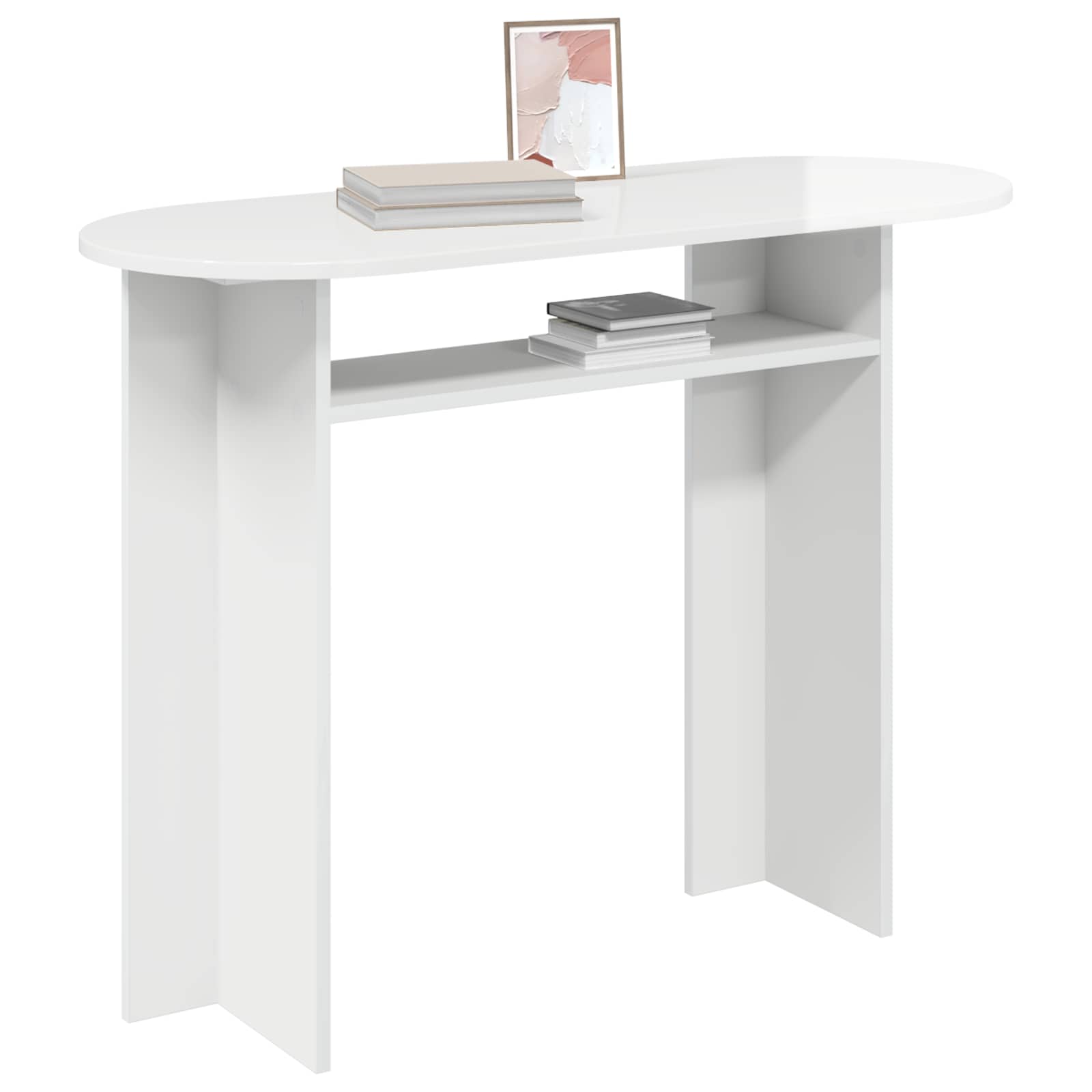 Aparador com armazenamento branco brilhante 100 x 39,5 x 75 cm