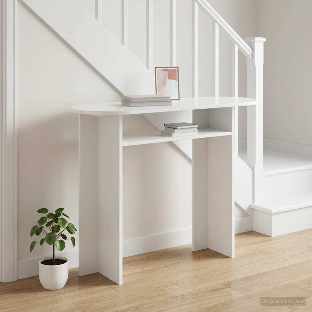 Aparador com armazenamento branco brilhante 100 x 39,5 x 75 cm