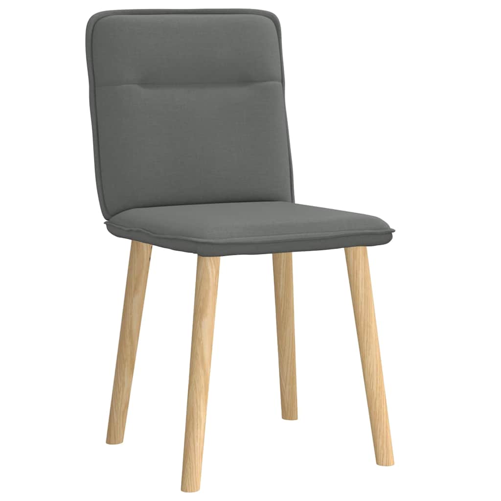 Cadeiras de jantar 2 pcs tecido cinzento-escuro