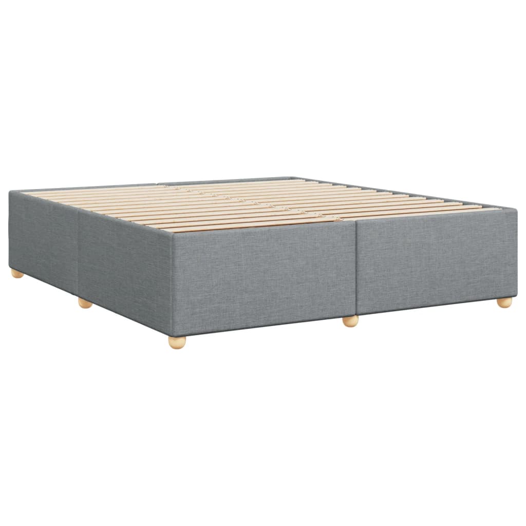 Estrutura de cama sem colchão 200x200 cm tecido cinzento-claro
