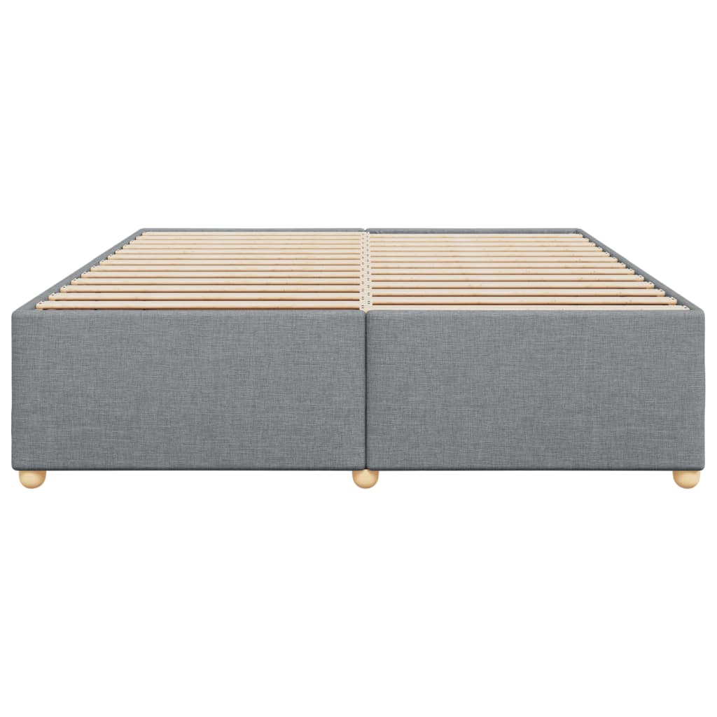 Estrutura de cama sem colchão 200x200 cm tecido cinzento-claro