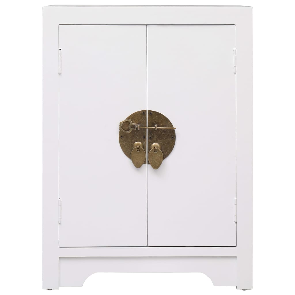 Mesa de cabeceira 38x28x52 cm madeira de paulownia branco
