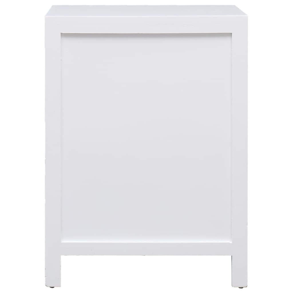 Mesa de cabeceira 38x28x52 cm madeira de paulownia branco
