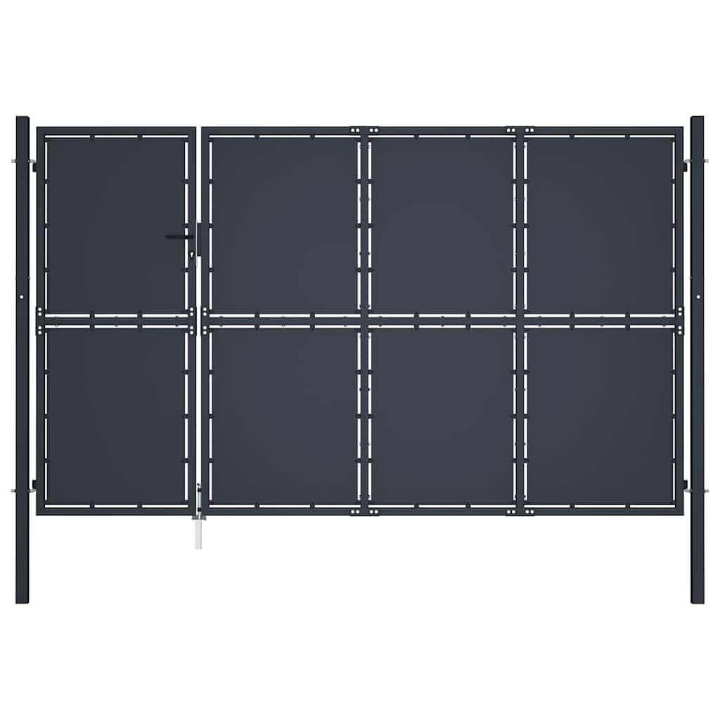 Portão de jardim em aço 350 x 175 cm antracite