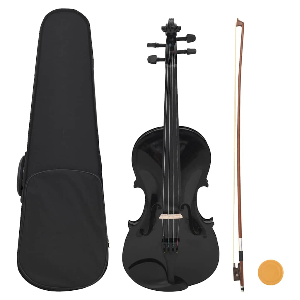Conjunto completo violino c/ arco e apoio de queixo 4/4 preto