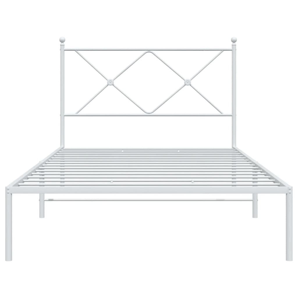 Estrutura de cama com cabeceira 100x200 cm metal branco