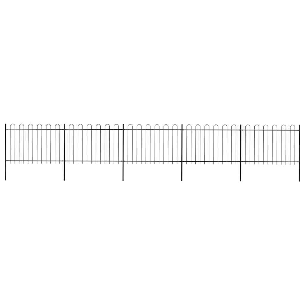 Cerca de jardim com arco superior em aço 838x120 cm preta
