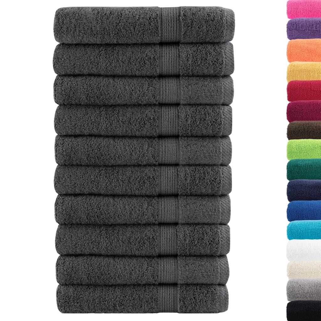 Toalhas premium solund 10 pcs 100x200 cm 600 gsm antracite