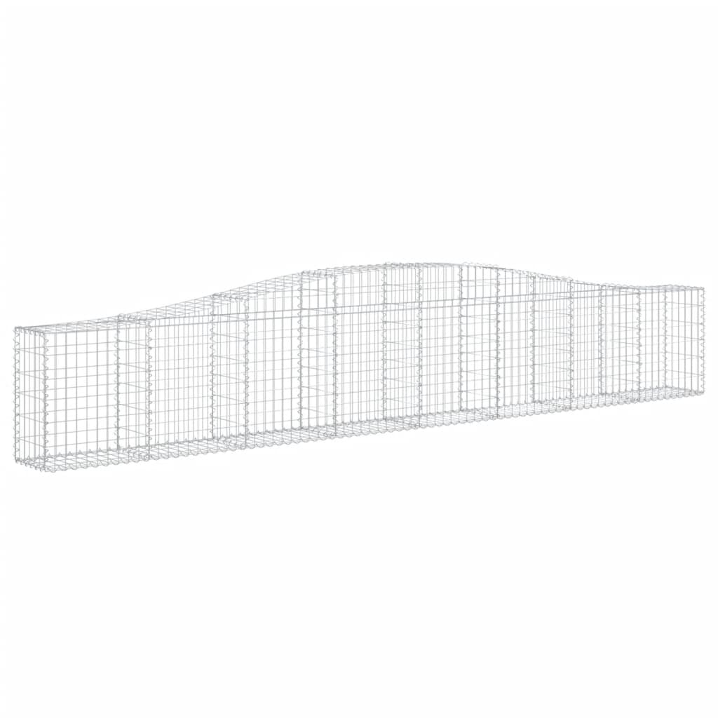 Cestos gabião arqueados 4 pcs 400x30x60/80 cm ferro galvanizado