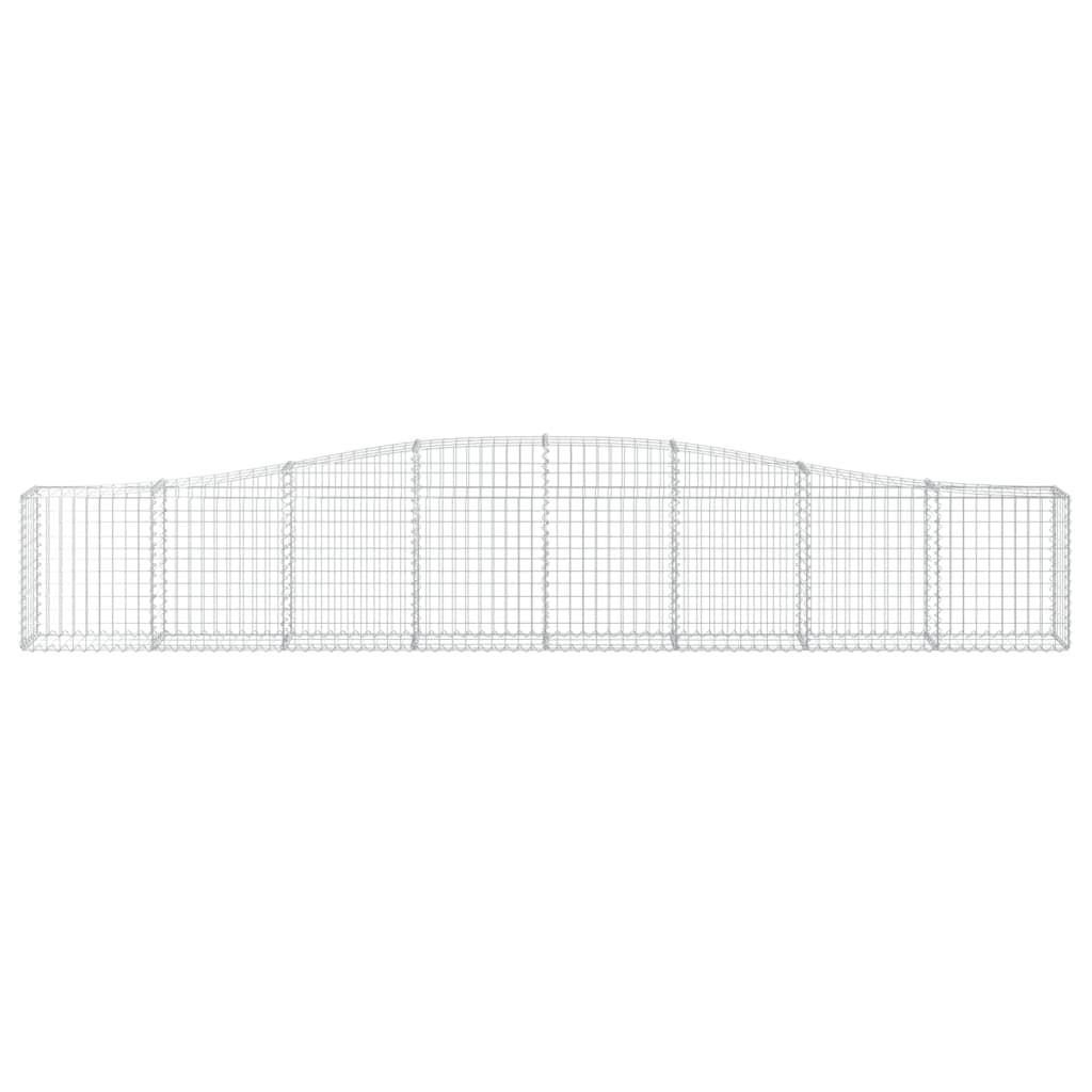 Cestos gabião arqueados 4 pcs 400x30x60/80 cm ferro galvanizado