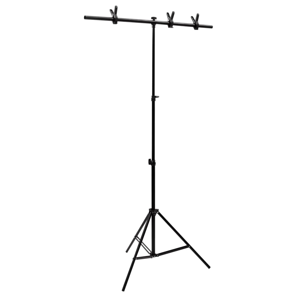 Suporte de fundo em forma de t 91x60x(70-200) cm preto