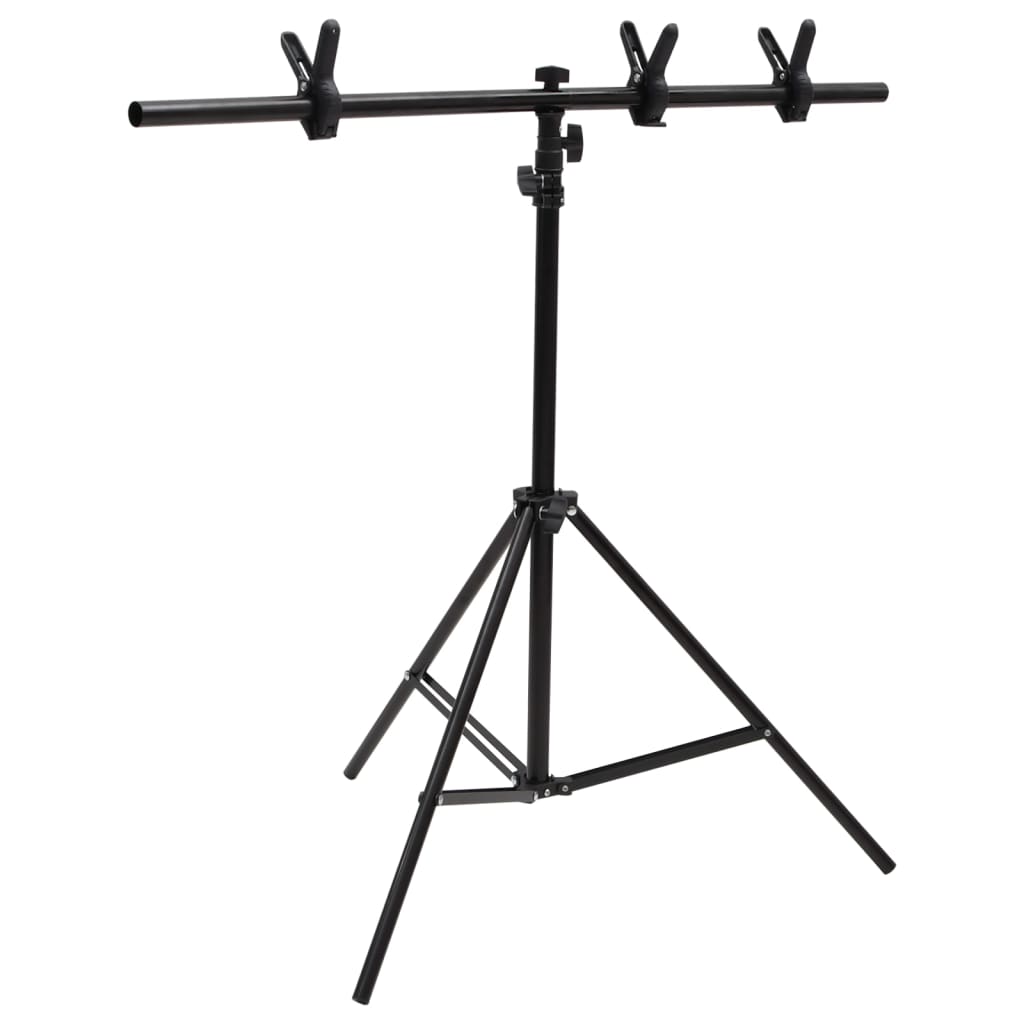 Suporte de fundo em forma de t 91x60x(70-200) cm preto