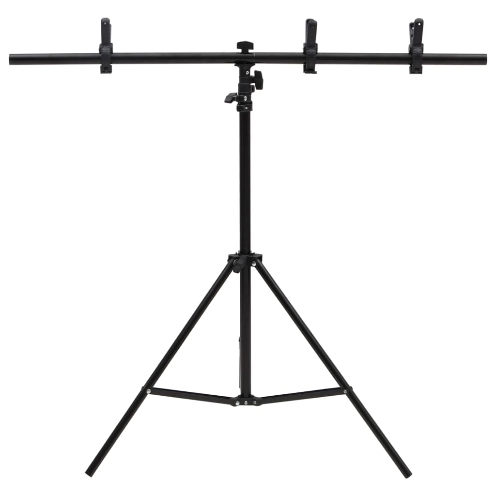 Suporte de fundo em forma de t 91x60x(70-200) cm preto