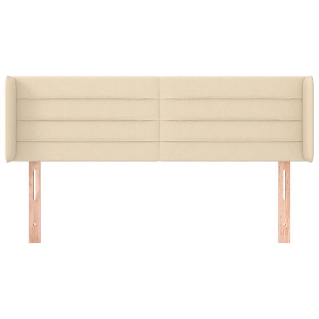 Cabeceira de cama c/ abas tecido 147x16x78/88 cm creme