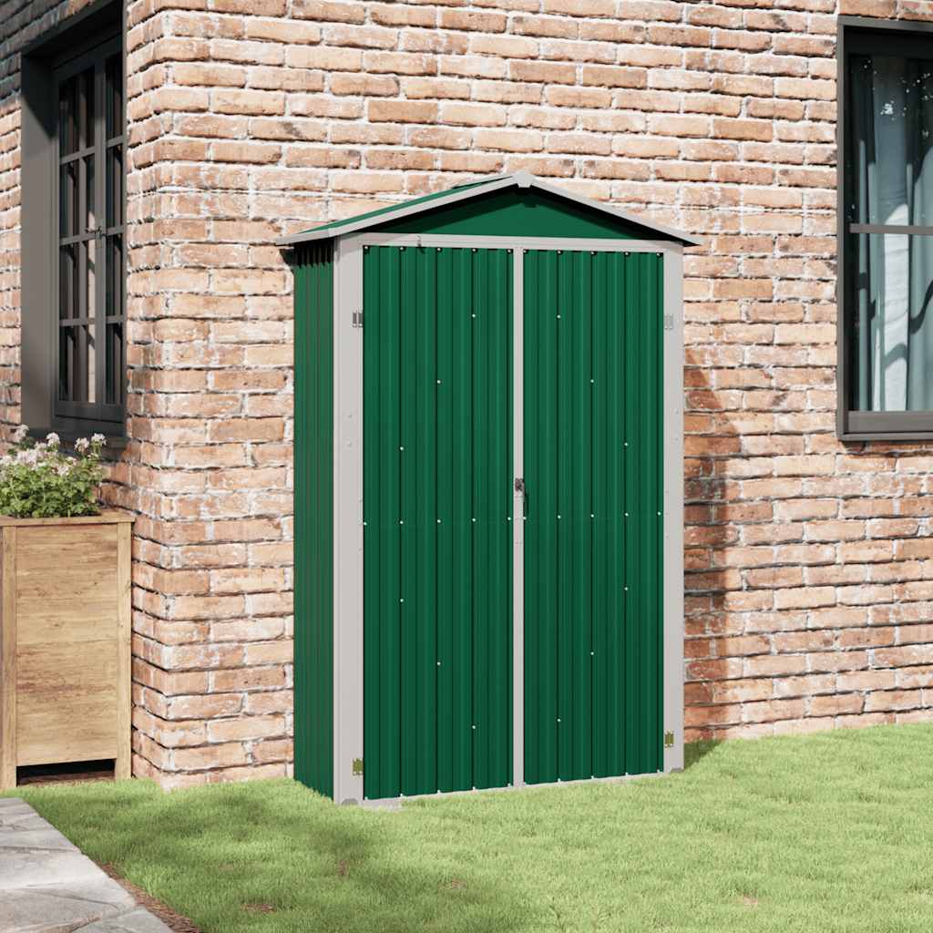 Abrigo de jardim 116x45x175 cm aço galvanizado verde