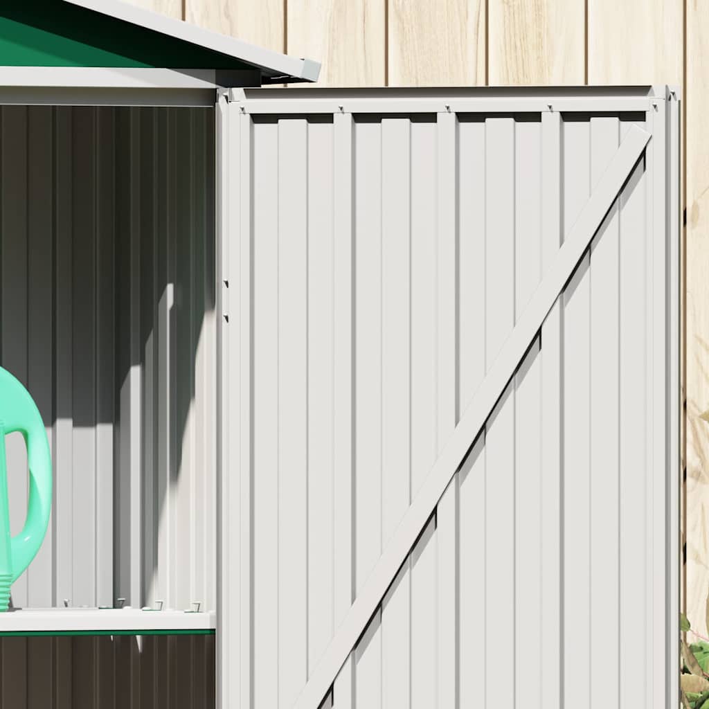 Abrigo de jardim 116x45x175 cm aço galvanizado verde