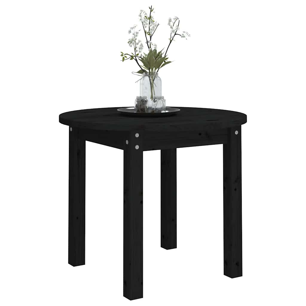 Mesa de centro ø 55x45 cm madeira de pinho maciça preto