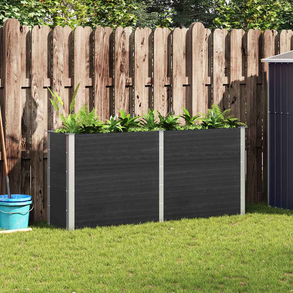 Canteiro elevado de jardim 200x50x91 cm wpc cinzento