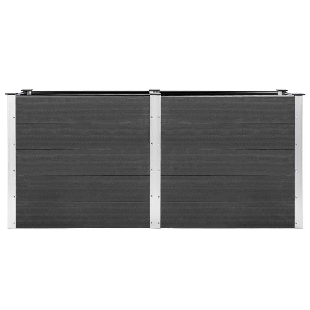 Canteiro elevado de jardim 200x50x91 cm wpc cinzento