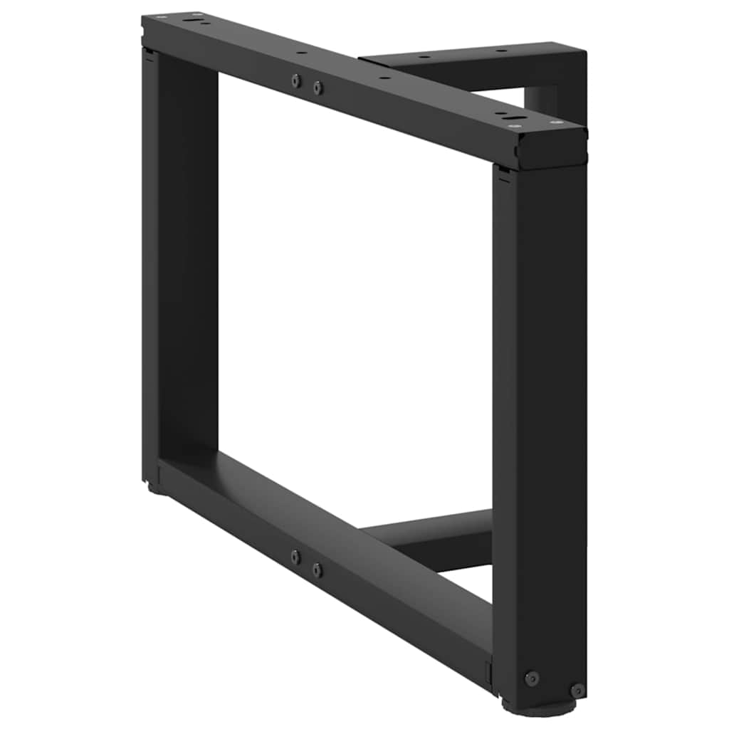Pés para mesa de centro em forma de t, 2 peças, preto, 70x25x(42-43) cm, aço