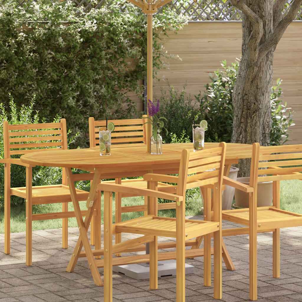 Mesa de jardim dobrável 160x85x75 cm madeira eucalipto maciça