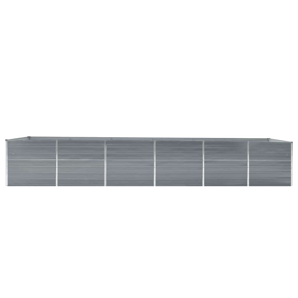 Canteiro elevado de jardim 480x80x77cm aço galvanizado cinzento