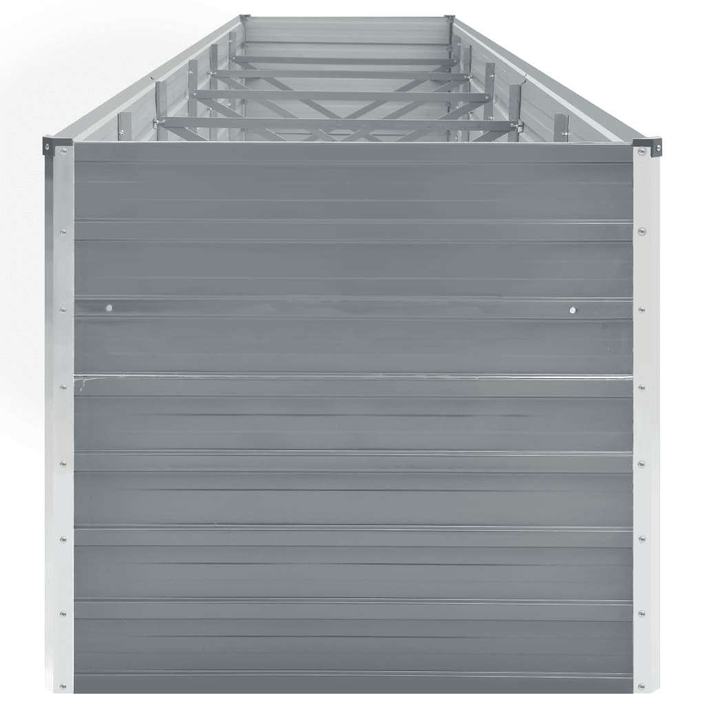 Canteiro elevado de jardim 480x80x77cm aço galvanizado cinzento