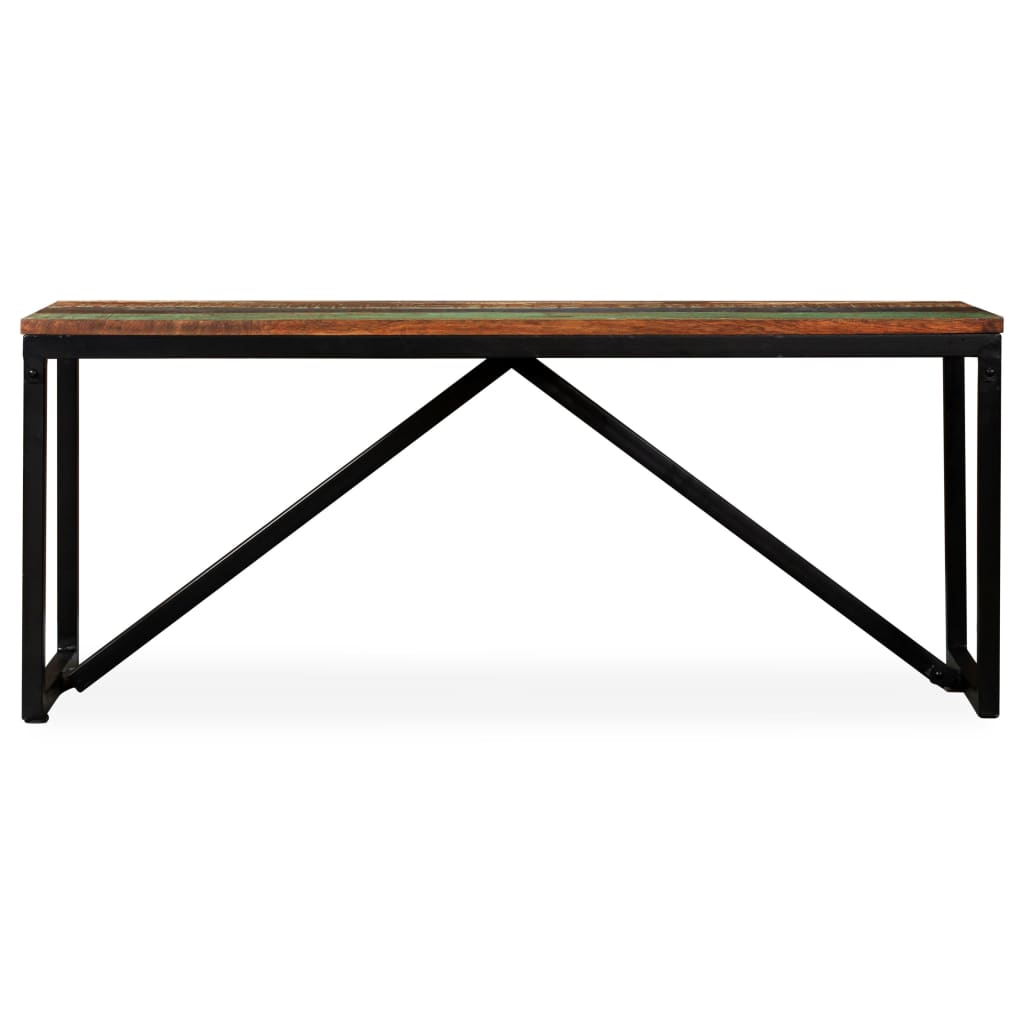 Banco em madeira recuperada maciça 110x35x45 cm