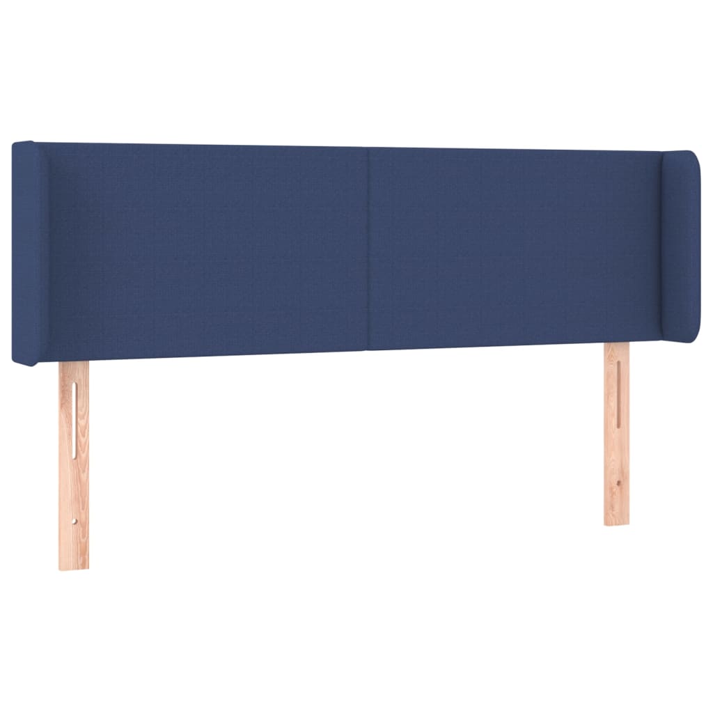 Cabeceira de cama c/ luzes LED tecido 147x16x78/88 cm azul