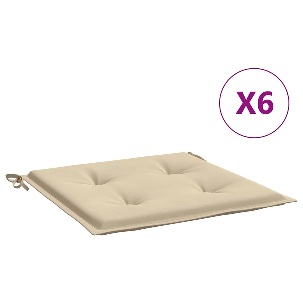 Almofadões p/ cadeiras de jardim 6 pcs tecido oxford bege