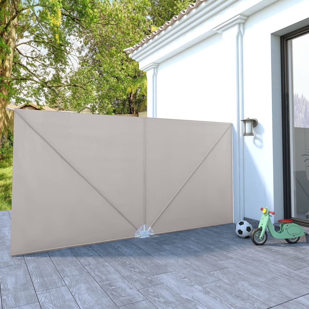 Toldo lateral dobrável para terraço 400x200 cm creme