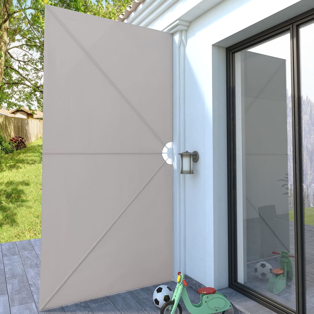 Toldo lateral dobrável para terraço 400x200 cm creme