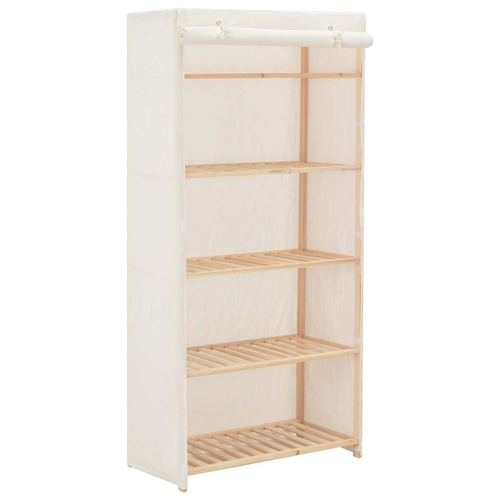 Roupeiro 79x40x170 cm tecido branco