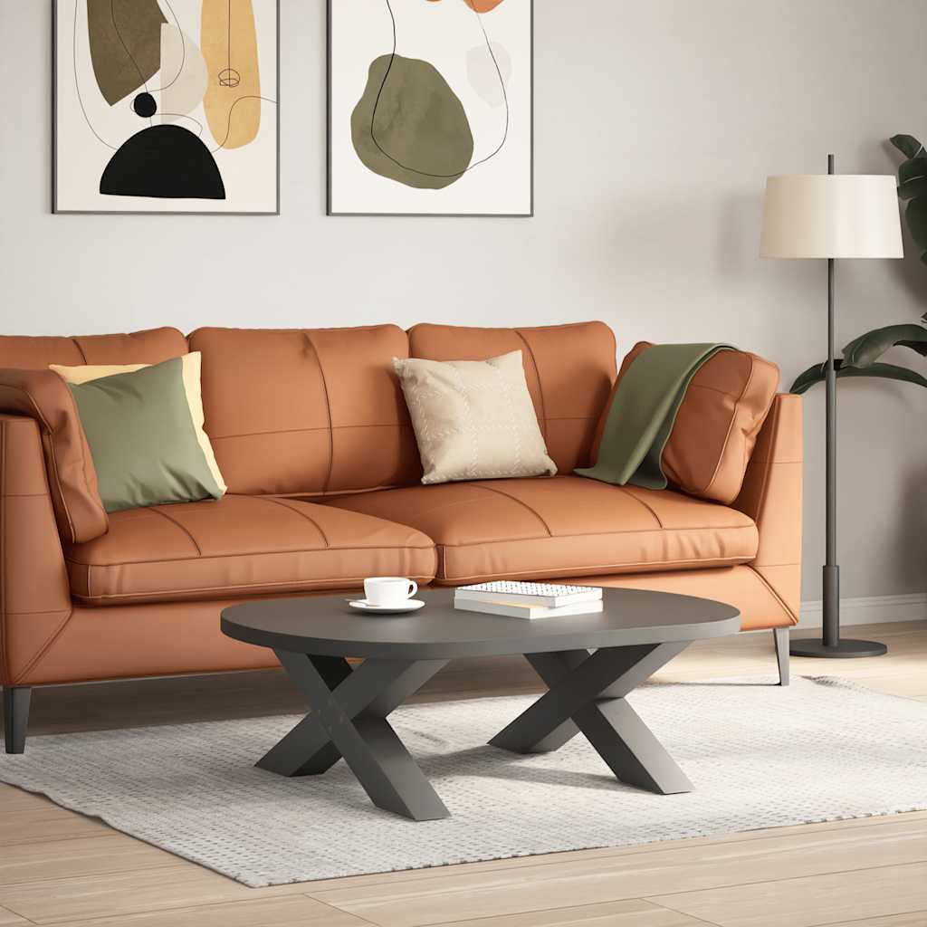 Pés para mesa de centro em formato de x, 2 peças, antracite, 70x(30-31) cm, aço