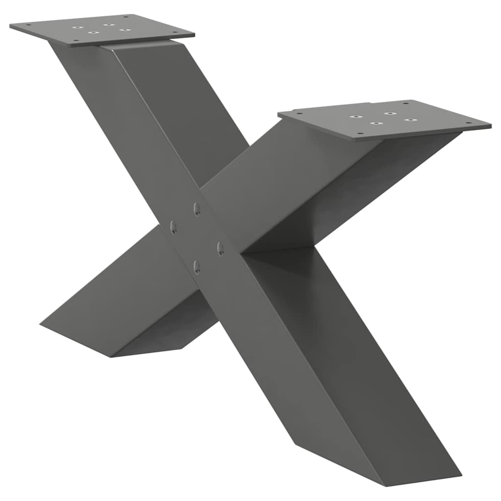 Pés para mesa de centro em formato de x, 2 peças, antracite, 70x(30-31) cm, aço