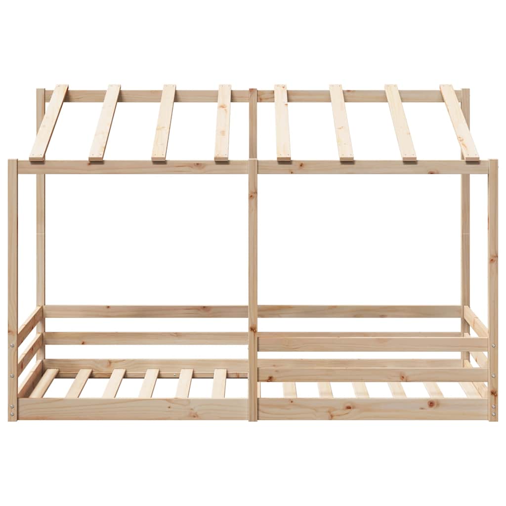 Cama infantil com telhado 80x200 cm pinho maciço branco