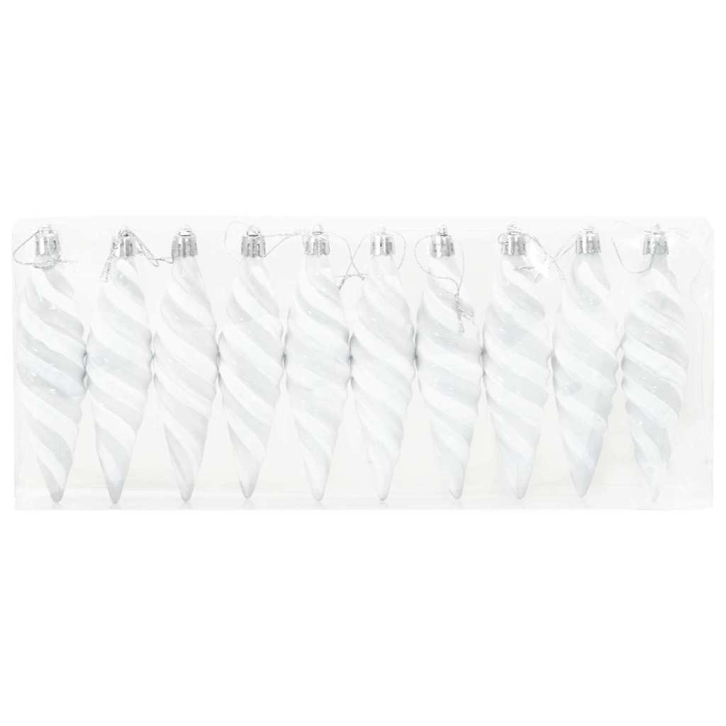 Bola espiral de natal 40 unid. branco 3 x 11 cm plástico leds