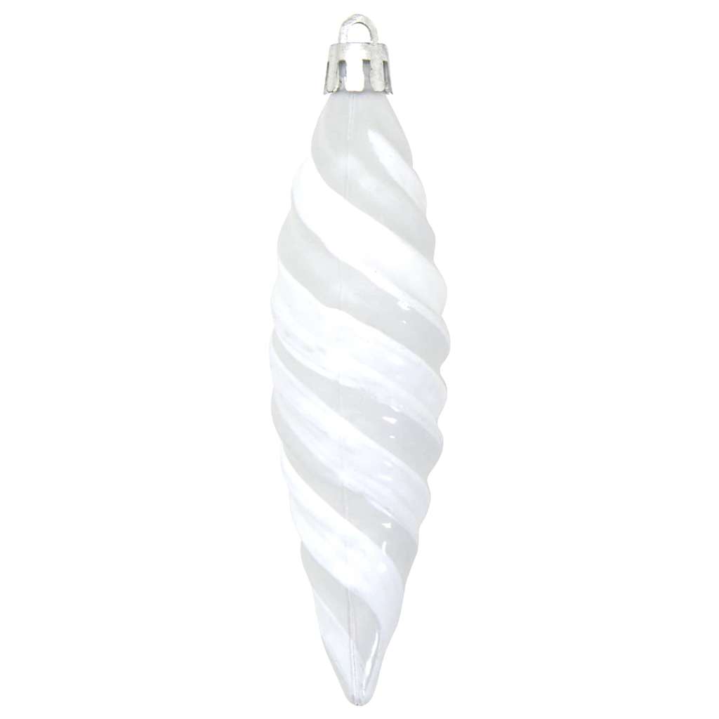 Bola espiral de natal 40 unid. branco 3 x 11 cm plástico leds