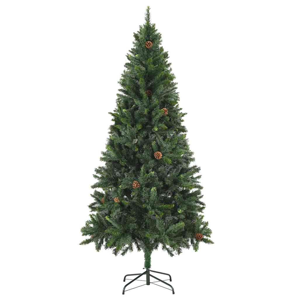 Árvore natal artificial pré-iluminada c/ bolas e pinhas 180 cm