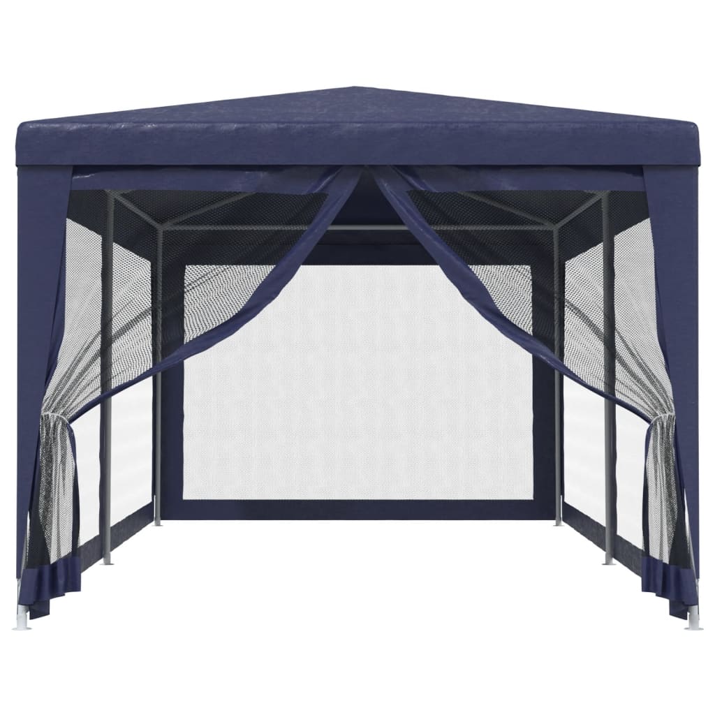 Tenda para festas c/ 6 paredes laterais em rede 3x6 m pead azul
