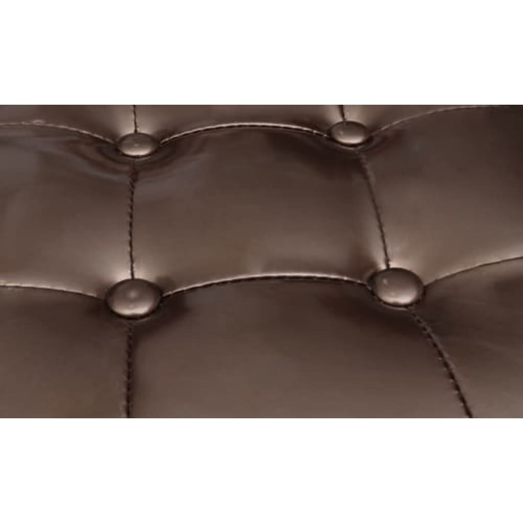 Poltrona com apoio de pés couro artificial castanho
