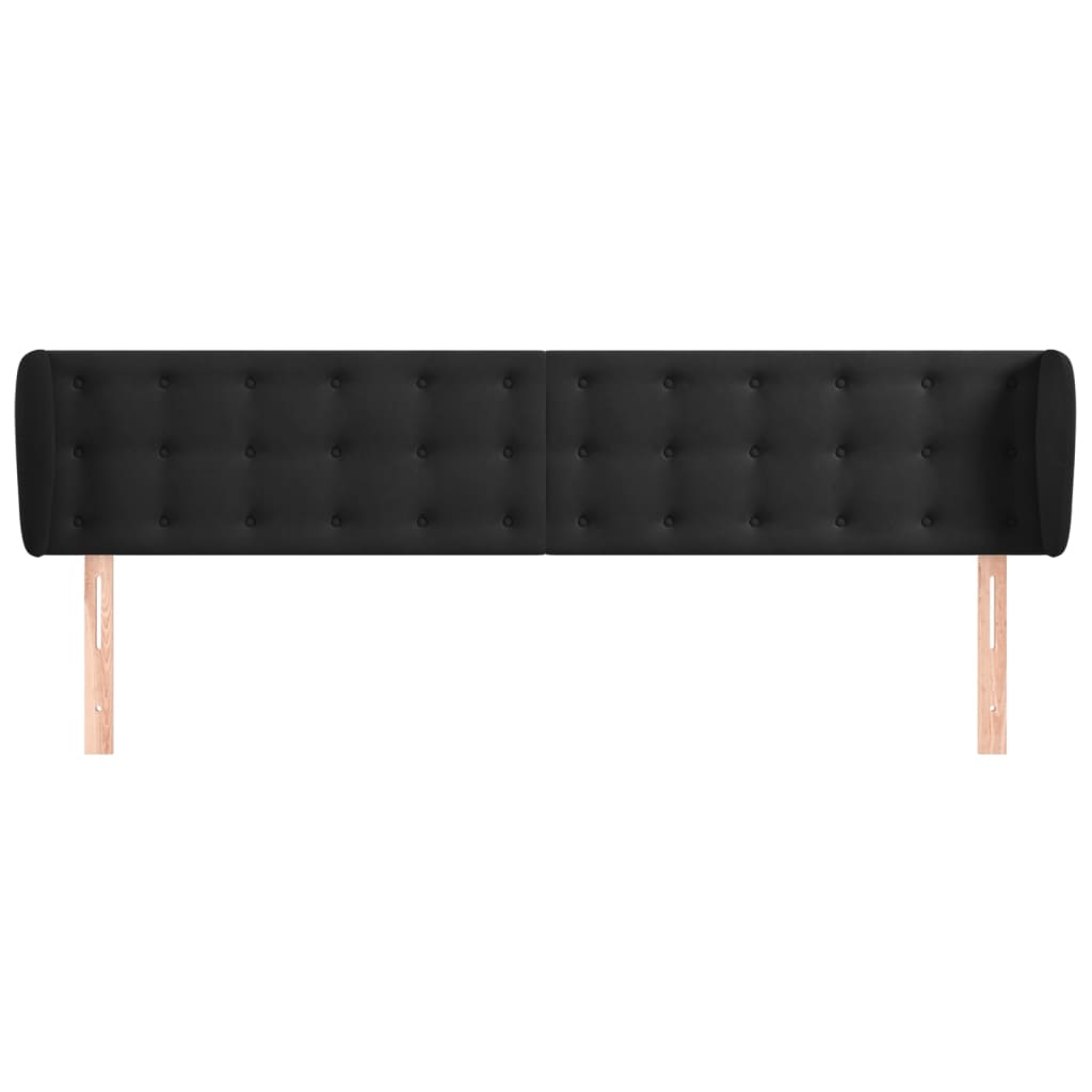Cabeceira de cama c/ abas veludo 183x23x78/88 cm preto