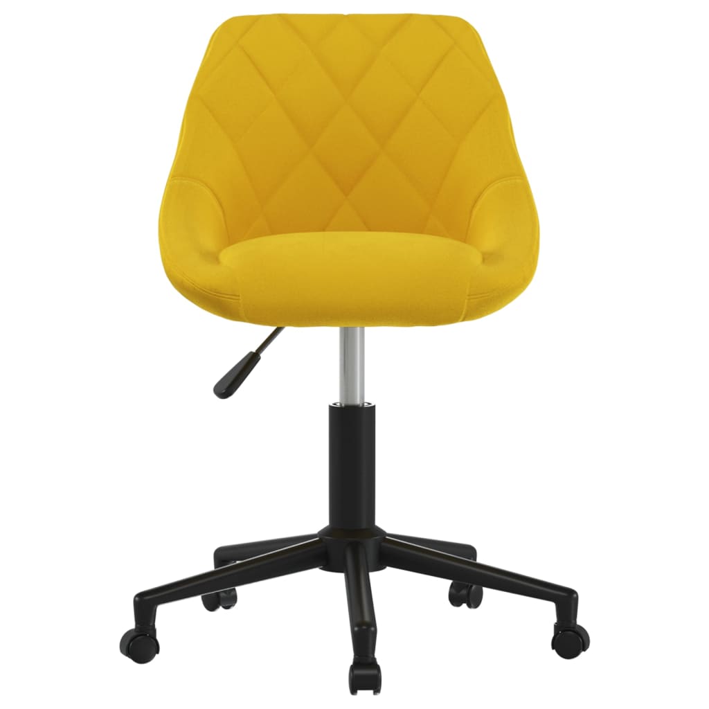 Cadeira de jantar giratória veludo amarelo mostarda