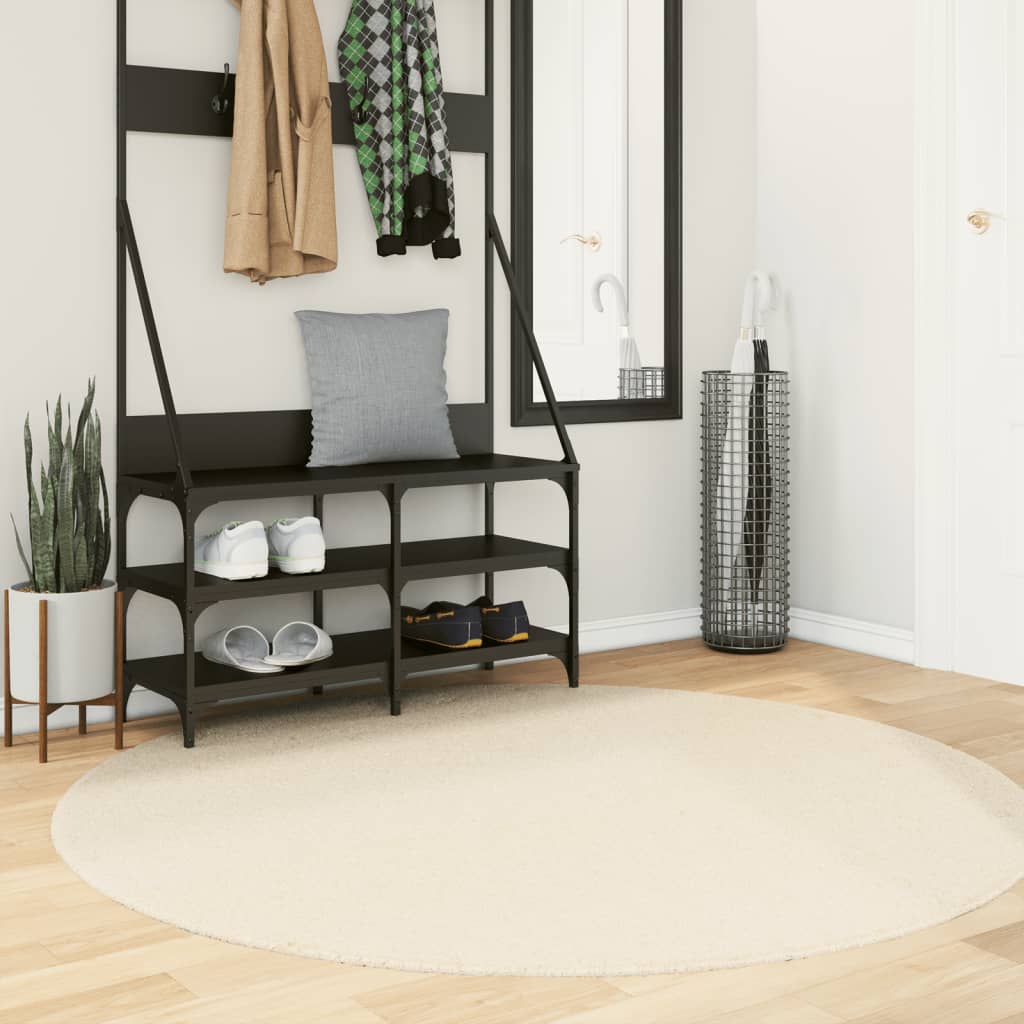 Tapete pelo curto macio e lavável huarte ø 160 cm cor creme