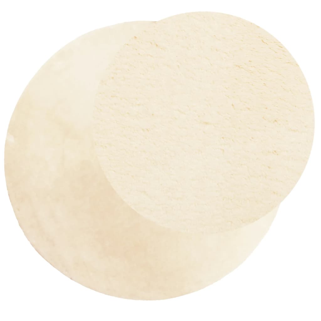 Tapete pelo curto macio e lavável huarte ø 160 cm cor creme
