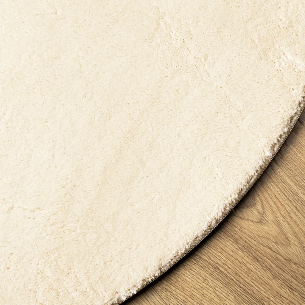 Tapete pelo curto macio e lavável huarte ø 160 cm cor creme