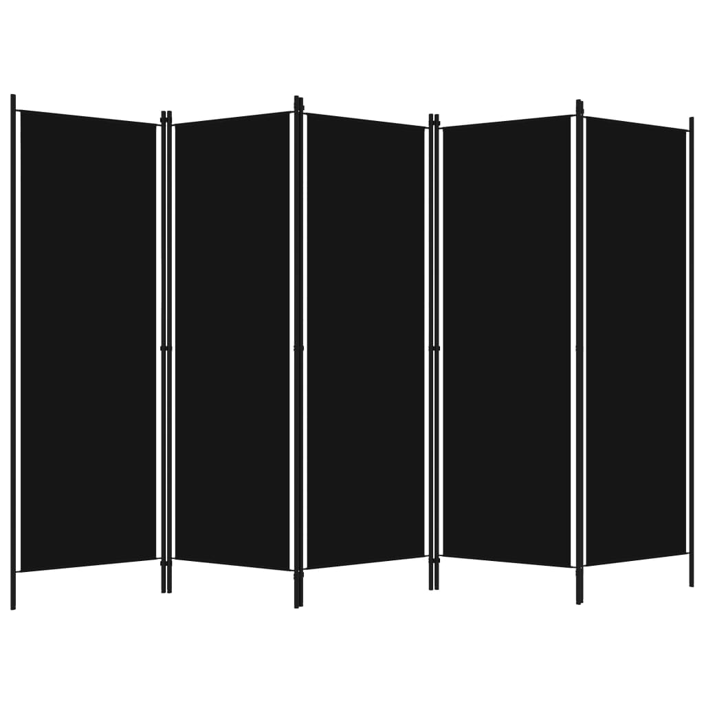Divisão de quarto com 5 painéis 250x180 cm preto