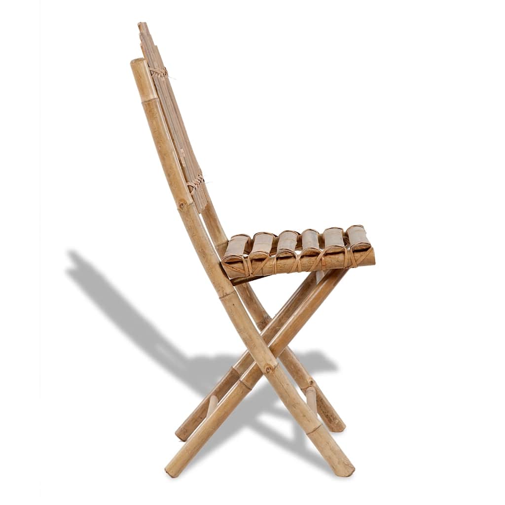 Cadeiras de jardim dobráveis 2 pcs bambu