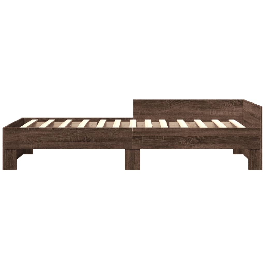 Estrutura cama s/ colchão derivados madeira carvalho castanho